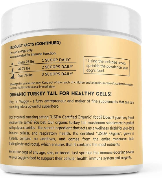 Turkey Tail Mushroom Polvo Para Perro