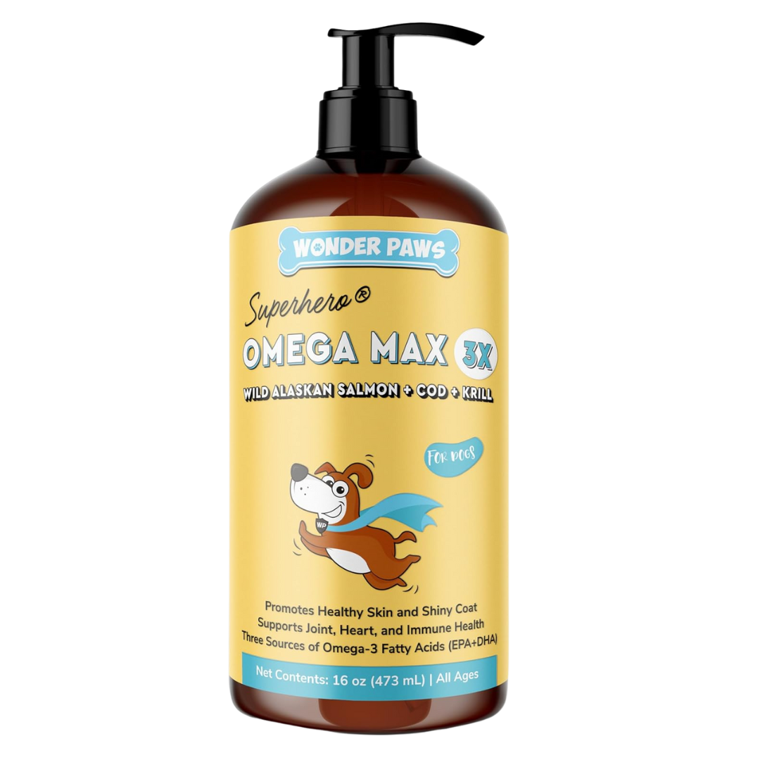 Omega Max 3X – Aceite de pescado de triple fuente para perros