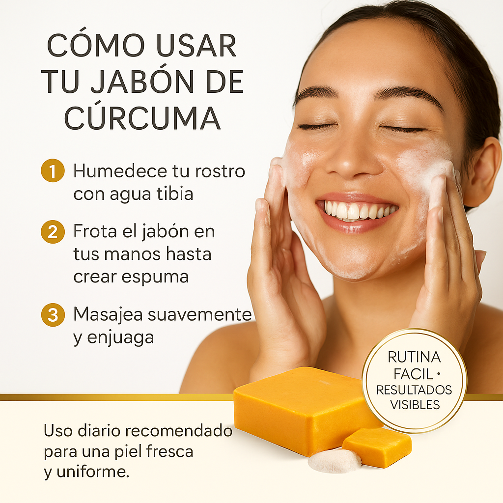 AMA TU PIEL CON LO NATURAL  Jabón Artesanal de Cúrcuma, Jengibre y Miel 100% Natural