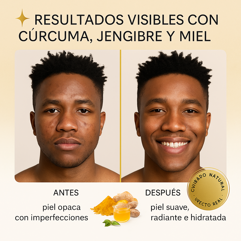 AMA TU PIEL CON LO NATURAL  Jabón Artesanal de Cúrcuma, Jengibre y Miel 100% Natural