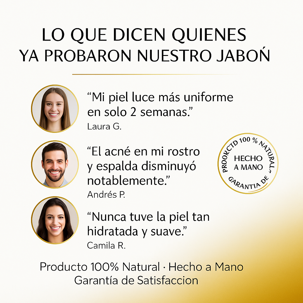 AMA TU PIEL CON LO NATURAL  Jabón Artesanal de Cúrcuma, Jengibre y Miel 100% Natural