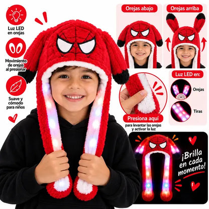 GORRO DE CONEJO LED RGB CON OREJAS MÓVIL