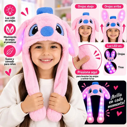 GORRO DE CONEJO LED RGB CON OREJAS MÓVIL