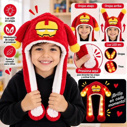 GORRO DE CONEJO LED RGB CON OREJAS MÓVIL