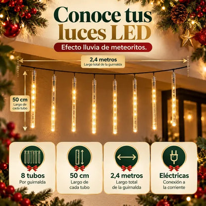 Luces Lluvia De Meteoritos Tubo Led
