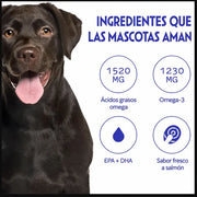 Omega Max 3X – Aceite de pescado de triple fuente para perros