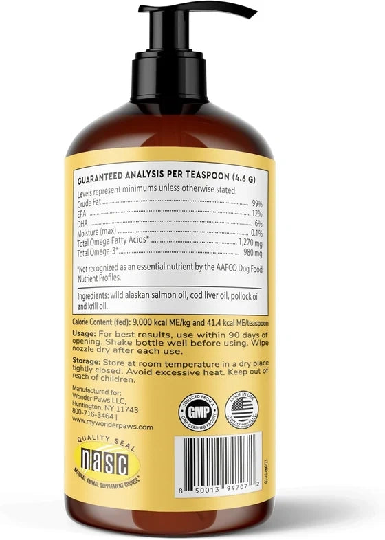 Omega Max 3X – Aceite de pescado de triple fuente para perros